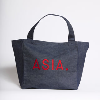Asia Tote Bag Jeans y Rojo